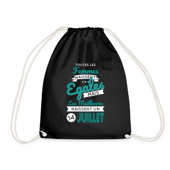 Anniversaire - Les meilleures naissent 14 Juillet - Sac de sport léger - noir - Devant
