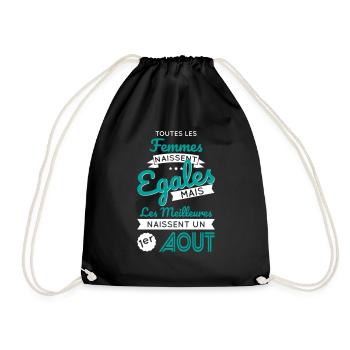 Anniversaire - Les meilleures naissent 1er Août - Sac de sport léger - noir - Devant