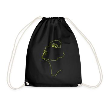 Line Art weibliche Silhouette Weibliche Gesichter Gesicht - Turnbeutel - Schwarz - Vorne