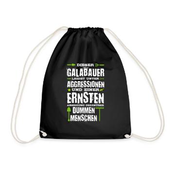 Galabauer Garten Galabau Geschenk - Turnbeutel - Schwarz - Vorne