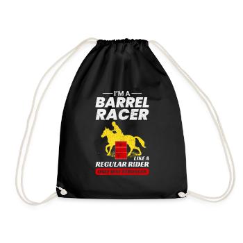 Barrel Racer Reiten Racing Rodeo Lustig - Turnbeutel - Schwarz - Vorne