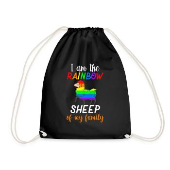 Funny The Rainbow Sheep Of The Family - Turnbeutel - Schwarz - Vorne