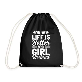 Besties Trip Holiday Trip Holiday Gift - Drawstring Bag - black - Front