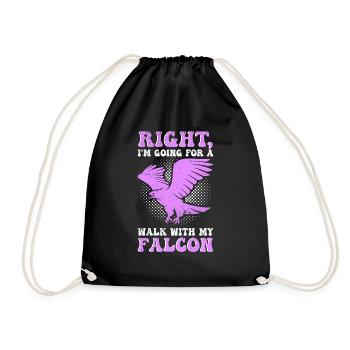 Bird of Prey funny falconer saying hunting design - Drawstring Bag - black - Front