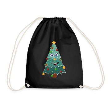 Happy Christmas Tree - Turnbeutel - Schwarz - Vorne