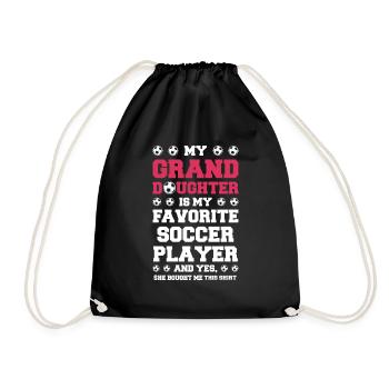 Fußball Oma Enkelin Fußball Oma Sport Geschenk - Turnbeutel - Schwarz - Vorne