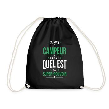 Je suis campeur - Super-pouvoir - Sac de sport léger - noir - Devant