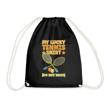Tennis my lucky tshirt tennis not wash retro - Turnbeutel - Schwarz - Vorne