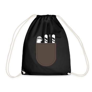 Skiers Lifestyle Sportswear Winter Skibekl - Drawstring Bag - black - Front