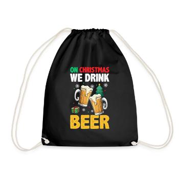 À Noël, nous buvons de la bière Retro Beer Lover - Sac de sport léger - noir - Devant