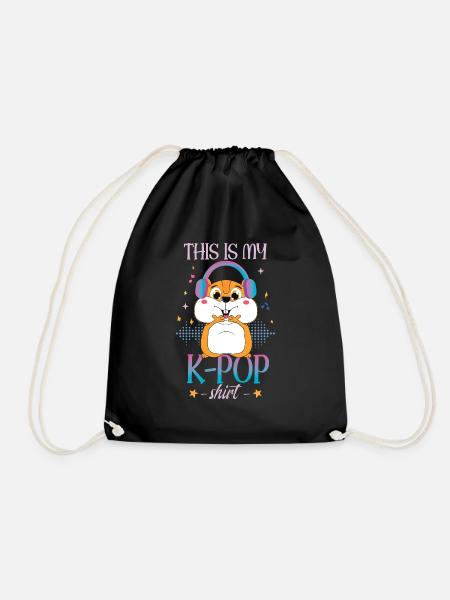 K-Pop Quote Korean Pop Music | South Korea - Drawstring Bag - black