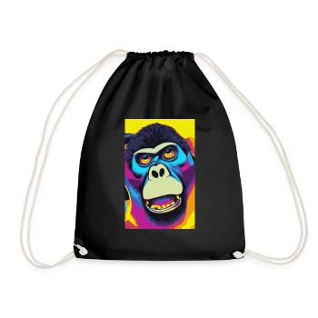 Gorilla écoute de la musique - Sac de sport léger - noir - Devant