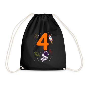 Astronaut Dabbing Motiv Geschenkidee Kind Geburtst - Turnbeutel - Schwarz - Vorne