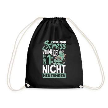 Avoid stress Don't go there Colleague Faulenzer - Drawstring Bag - black - Front