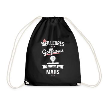Les meilleures golfeuses naissent en Mars - Sac de sport léger - noir - Devant