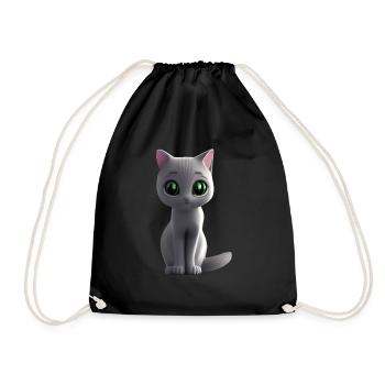Grey cat free - Drawstring Bag - black - Front