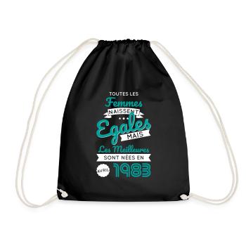 Anniversaire 40 ans - Meilleures nées Avril 1983 - Sac de sport léger - noir - Devant