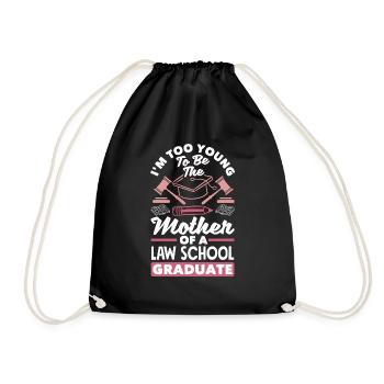 Too young to be the mother of a law school - Drawstring Bag - black - Front