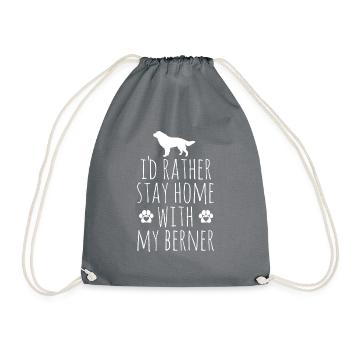 Bernese Mountain Dog - Drawstring Bag - grey - Front