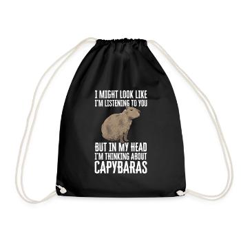 Capybara Nagetier - Turnbeutel - Schwarz - Vorne