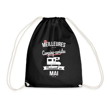Les meilleures camping-caristes naissent en Mai - Sac de sport léger - noir - Devant