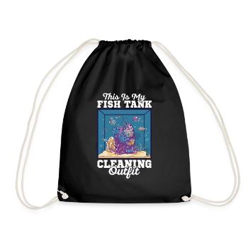 This Is My Fish Tank Cleaning Outfit Fish Keeping - Drawstring Bag - black - Front
