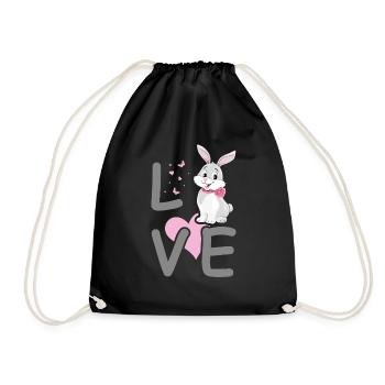 Rabbit lover - Drawstring Bag - black - Front