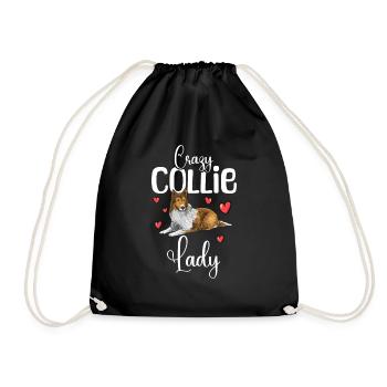 Collie à poil long Collie rugueux Chien - Sac de sport léger - noir - Devant