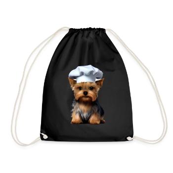 Dog Owner Yorkshire Terrier Puppy Dog - Drawstring Bag - black - Front