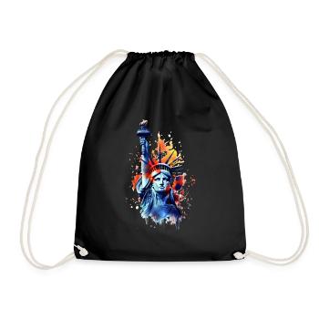 Statue de la Liberté en Aquarelle - Sac de sport léger - noir - Devant