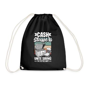 Les Cash Stuffers s’unissent pour économiser de l’argent de manière rétro - Sac de sport léger - noir - Devant
