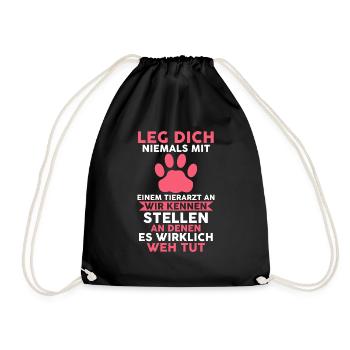 Veterinär Tiermedizin Tierarzt - Turnbeutel - Schwarz - Vorne