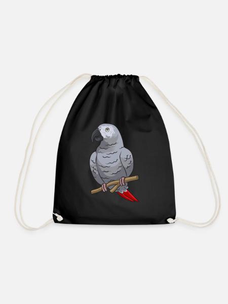 Graupapagei African Grey Parrot Papagei - Turnbeutel - Schwarz
