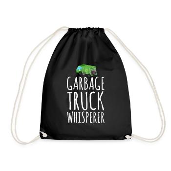 Garbage trucks, garbage day, garbage collection - Drawstring Bag - black - Front