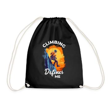 Climbing Defines Me! Climbing, Rock Climber, Climb - Drawstring Bag - black - Front