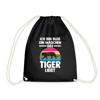 Tiger Motiv - Turnbeutel - Schwarz - Vorne