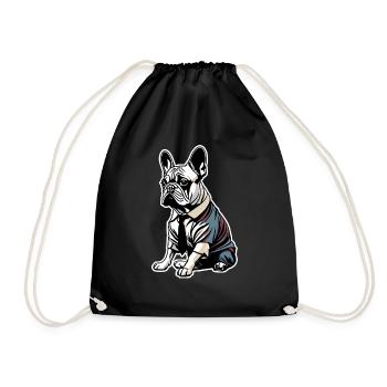 French Bulldog T Shirt Dog funny dog design Hunde - Turnbeutel - Schwarz - Vorne
