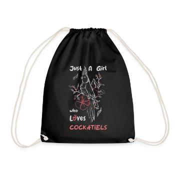 Just A Girl Who Loves Cockatiels - Drawstring Bag - black - Front