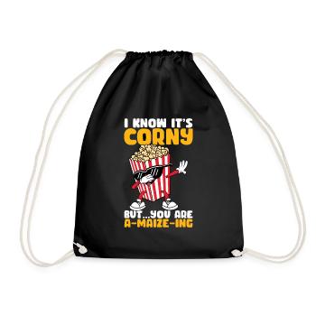 Je sais que c’est ringard mais tu es un drôle de po de maïs - Sac de sport léger - noir - Devant