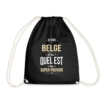 Je suis Belge - Super-pouvoir - Cadeau Humour - Sac de sport léger - noir - Devant