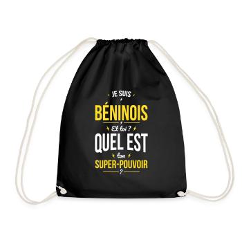 Je suis Béninois - Super-pouvoir - Cadeau Humour - Sac de sport léger - noir - Devant