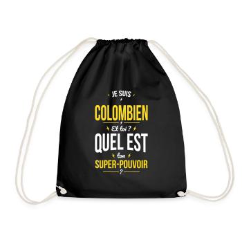 Je suis Colombien - Super-pouvoir - Cadeau Humour - Sac de sport léger - noir - Devant