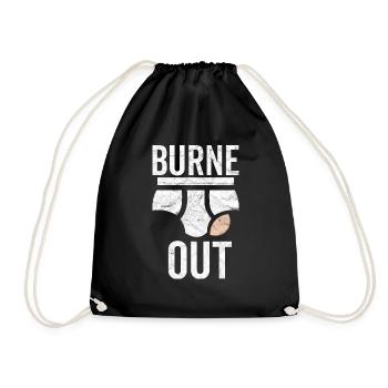 Burne out briefs humor burn out colleague work - Drawstring Bag - black - Front
