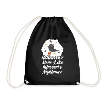 Introvert Anti Halloween Protest - Drawstring Bag - black - Front