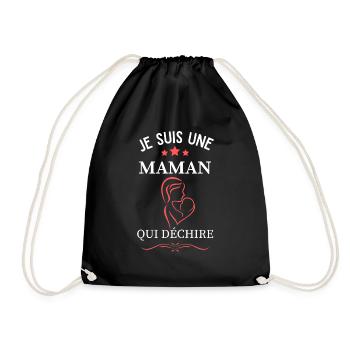 T-shirt Fête des Mères - Maman qui déchire - Sac de sport léger - noir - Devant