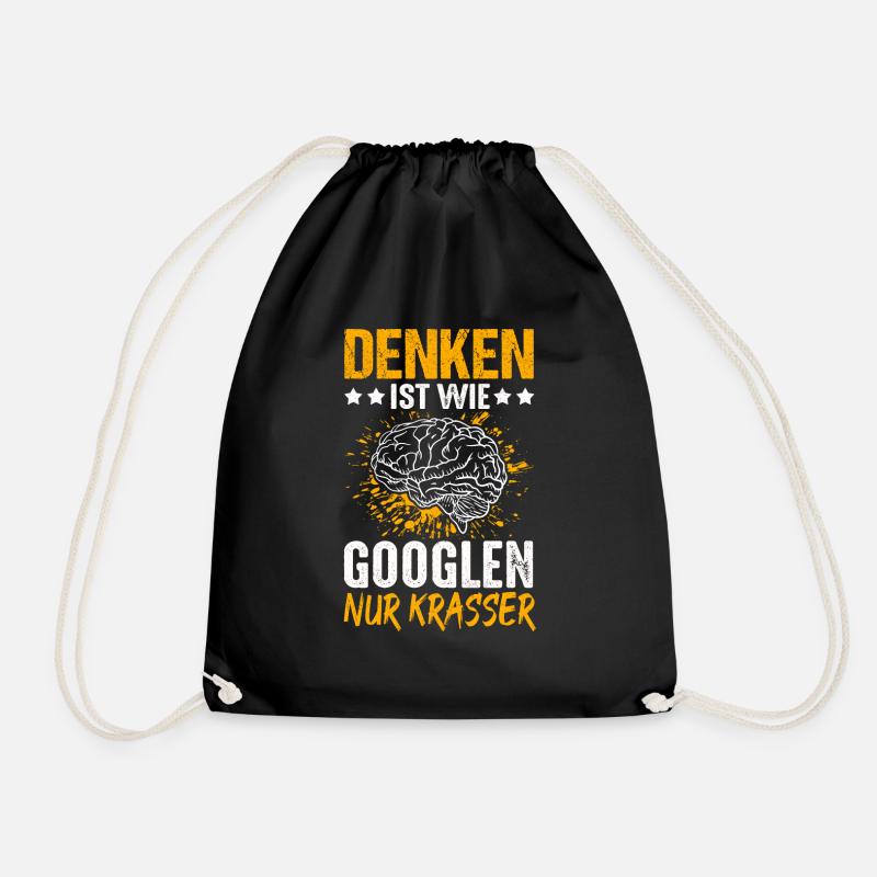 Denken Ist Wie Googlen Nur Krasser Gehirn Informat - Turnbeutel - Schwarz