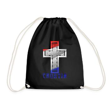Croatie Croix drapeau patriotisme Vintage Gloire cheveux - Sac de sport léger - noir - Devant