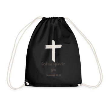 Dieu a un plan pour toi Kreuz Christ Glaube - Sac de sport léger - noir - Devant