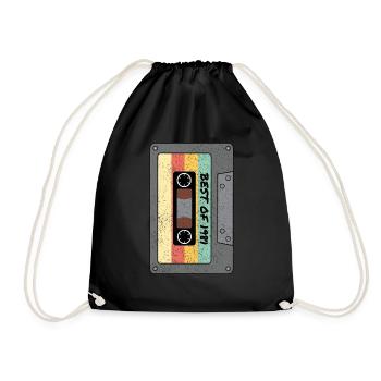 Best of 1981 Classic cassette tape original gift - Drawstring Bag - black - Front