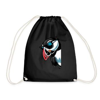 Gift for Atlantic Puffins - Drawstring Bag - black - Front